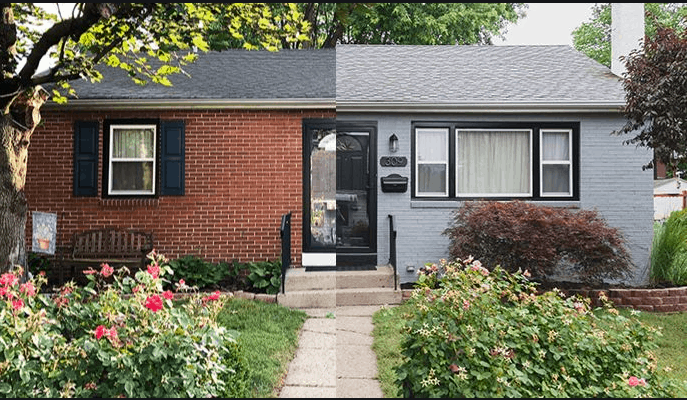 Exterior painting before and after NWA Brick house exterior painting before and after in Northwest Arkansas -- Brush Brothers Painting