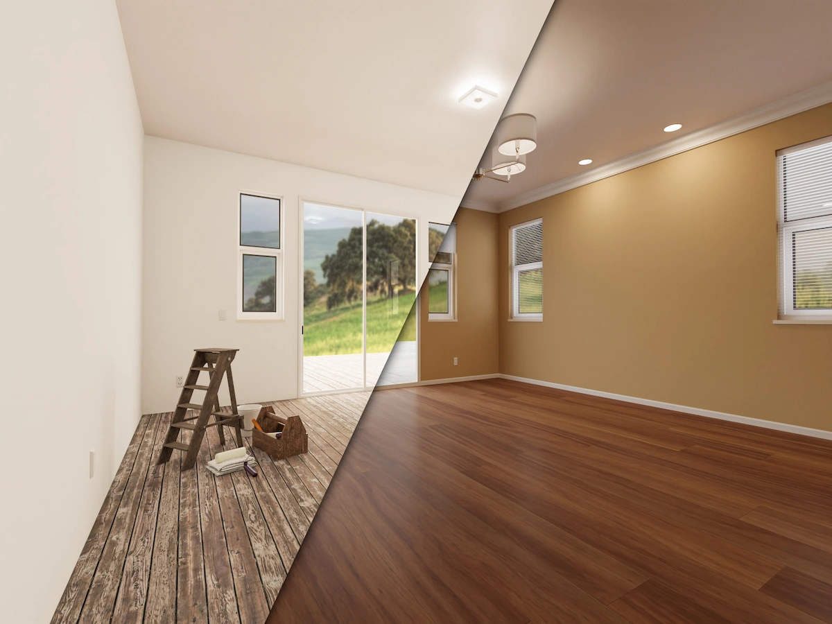 Interior painting before and after transformation - interior painting in NWA - Brush Brothers Painting